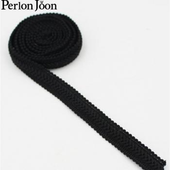 Cinta de encaje de moda blanco y negro, 10 yardas, 13mm de ancho, perfecta para adornar ropa y accesorios
