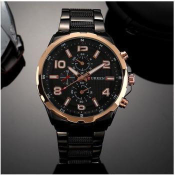 Traesio Reloj de Pulsera 8276 con Acero Inoxidable y Oro Negro