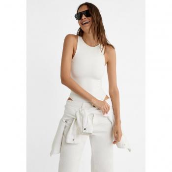 Stradivarius Ecru Halter Bodysuit XL