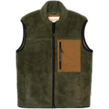 Gilet corto con taschino a contrasto in peluche Revolution