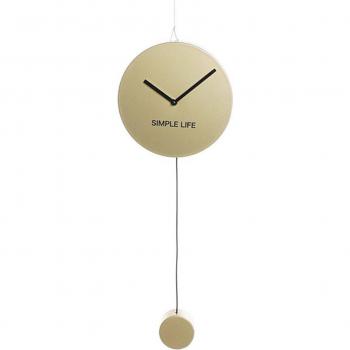 Reloj de Pared Dorado con Diseño de Péndulo