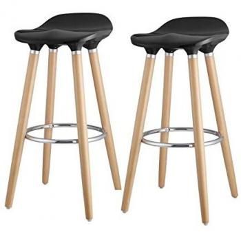 Lot de 2 tabourets de bar Oslo en plastique et métal