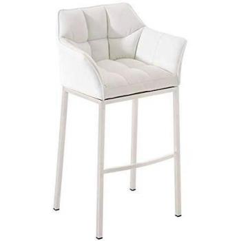 Fauteuil de Bar Damaso Similicuir Orange/Blanc
