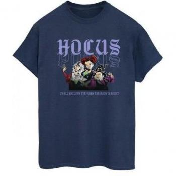 T-shirt Boyfriend Hocus Pocus Hallows Eve per Donna L Bianca