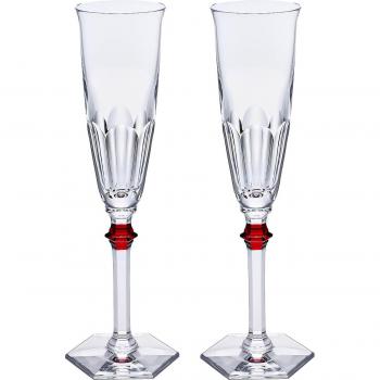 Baccarat Champagne Glass Set of 2 – Transparent – 170ml Capacity – 24.5cm Height, 5.8cm Diameter