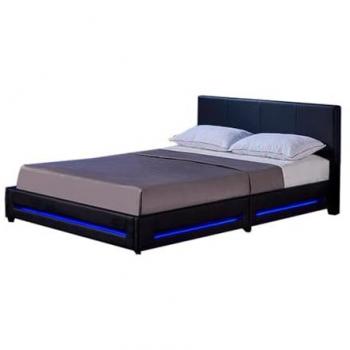 Eclipse Cósmico – Cama LED de Color Negro 160x200 cm