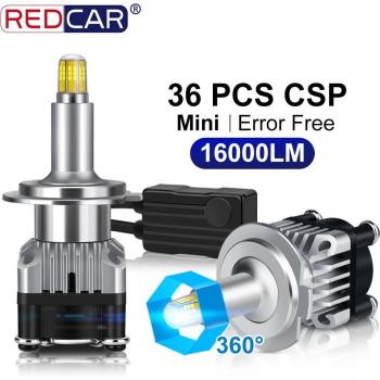 Bombillas LED Automotrices 2 uds 36SMD CSP 16000LM H1 H7 H11 H3 9005 HB3 9006 HB4 52W Canbus Sin Error 3D