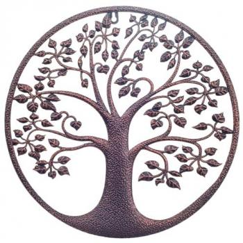 Baum des Lebens Figur, graues Metall, 40 cm