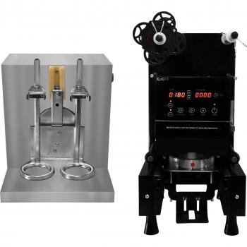 Ensemble Shaker & Scelleuse Bubble Tea en Inox