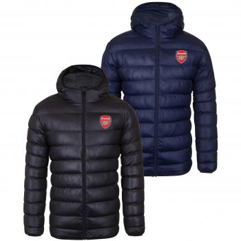 Men’s Arsenal FC Long‑Sleeve Quilted Coat – Blue, Size L