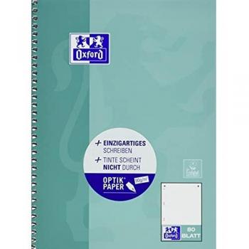 X Oxford Collegeblock Schule A5+ 80 Blatt 90g/qm dot-Lineatur grünbl