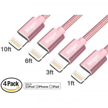 Caricatore Miger 4 Pack Rosso – 1-10 Pezzi, Compatibile con iPad Mini
