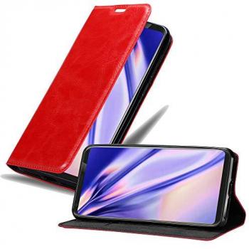 Cover Libro LG V35 Rojo Manzana con Seguridad Magnética y Compartimento