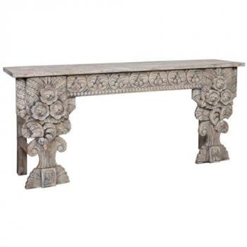 Console Alexandra Casa Vivente Grigio Legno di Mango 38 x 78 x 180 cm
