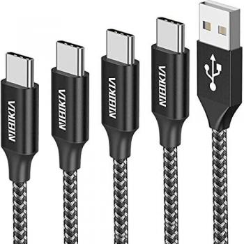 Cavo USB Tipo C Intrecciato 4‑Pezzi 0.5‑3 m per Samsung, OnePlus, Sony