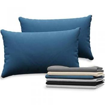 Set Taie Oreiller 100% Coton Bleu Dreamzie