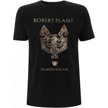 Camisa de algodón unisex Robert Plant Heaven Knows tamaño M, color negro
