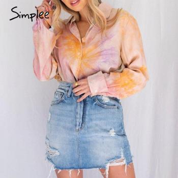Chemisier femme automne hiver style tie-dye