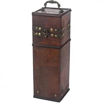HMF Vintage Deko Geschenkbox mit Deckel aus Holz | für 1 Flasche Wein | Hochformat | Frankreich