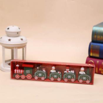Xmas Wooden Train with Santa and Bear
