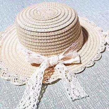 Sombrero Bichón Osito: Paja Encajada + Protección Solar “INS”