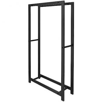 Brennholzregal für den Kamin, metallisch schwarz, 148 cm