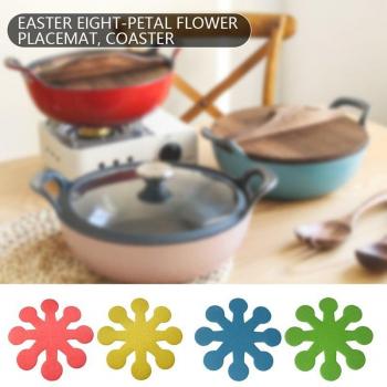 4pcs Flower-Shaped Cup Mats and Dish Protectors