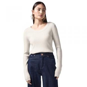 Street One Studio Langarmpullover für Damen, unifarben Weiß