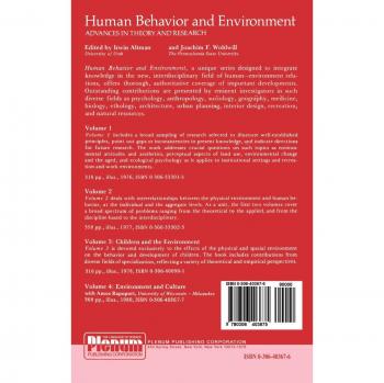 Environment and Culture (Human Behavior and Environment, 4, Band 4)