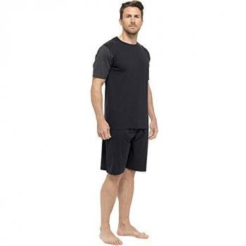 Classic Comfort Men's Pajama Set with T-Shirt Top & Shorts in Cotton, Sizes S-2XL