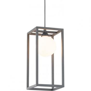 Lampada Industriale Grigia con Paralume in Vetro G9