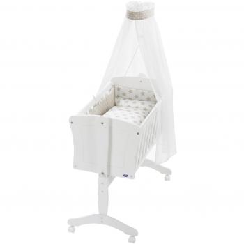 Alvi „Stars“ Pendelwiege Pia – Weiß/Beige 608‑6 Bundle