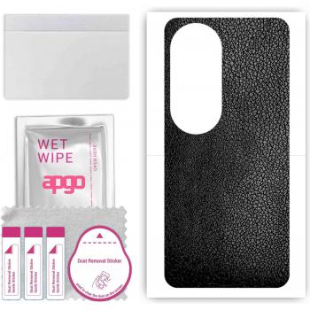 Black Leather Phone Case for Oppo Reno10 Pro Plus