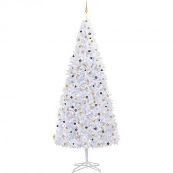 Albero di Natale Bianco con Luci e Palline 500 cm