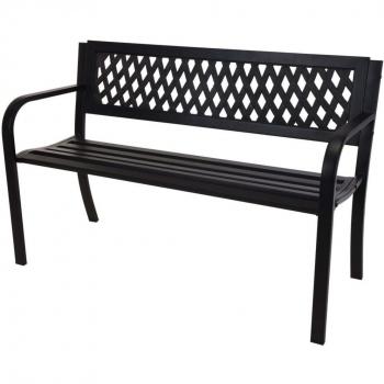 Banco de Jardim em Aço Preto 119x50x75 cm ProGarden