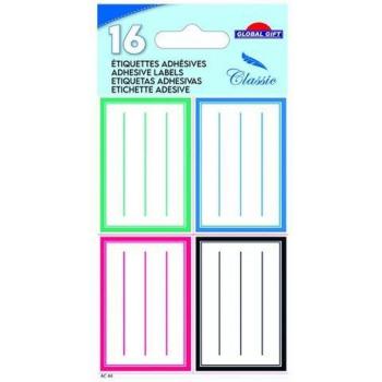 Regalo Mondiale 16 Etichette Scolastiche Rettangolo a 4 Colori