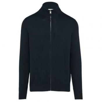 S.Oliver Herren Strickjacke mit Stehkragen aus Baumwolle