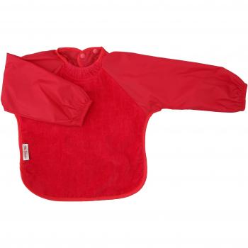 Mini Red Silly Billyz Long Sleeve Towel Bib for Babies