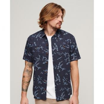 Superdry Beach Shirt Camisa azul estampada para hombre