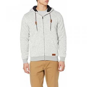 Quiksilver Keller Sweatshirt con Cremallera y Capucha, Interior Sherpa, Hombre, Gris