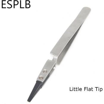 Newest Silver-Black Tweezers with Plastic Tip