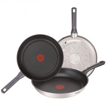 Set de 3 poêles antiadhésives en acier inoxydable Tefal Daily Cook