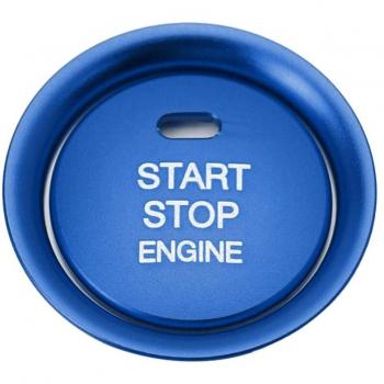 2Pc Blue Push Start Engine Button & Trim Ring Set for Mazda 3 6 CX-3 CX-5 CX-9 MX-5