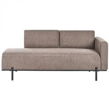 Chaise Longue Savasse en Faux Lin Marron