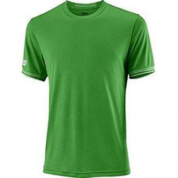 Wilson T-Shirt de Tennis Homme M TEAM SOLID CREW Vert (Andean Toucan)/Blanc