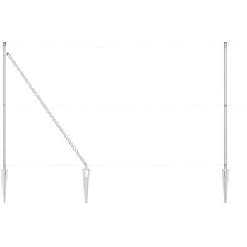 Silver Galvanized Steel Fence Posts – 13 Pack, Manual Height Adjustment, 170 cm, Ø32 mm