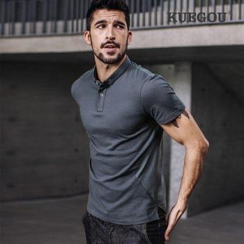 KUEGOU Men's Slim Fit Cotton Polo Shirt RT-9534