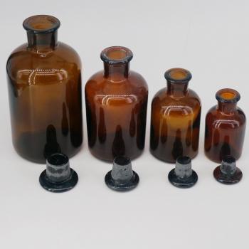 Brown Glass Narrow Mouth Bottle with Stopper 500ml