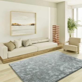 Tapis Atticgo Shaggy Luxe Argent 60×110 cm