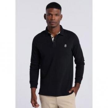 Polo básico de manga larga negro de Bendorff para hombre